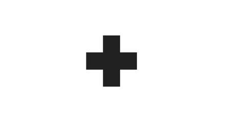 Fototapeta premium Black plus symbol isolated on white background for design and marketing concepts