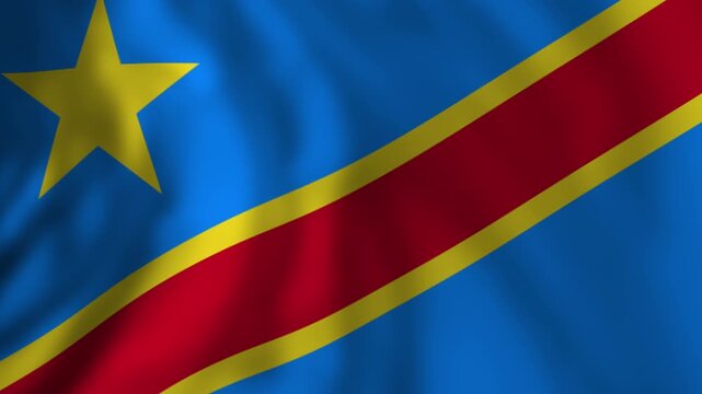 Democratic republic of congo flag waving gently