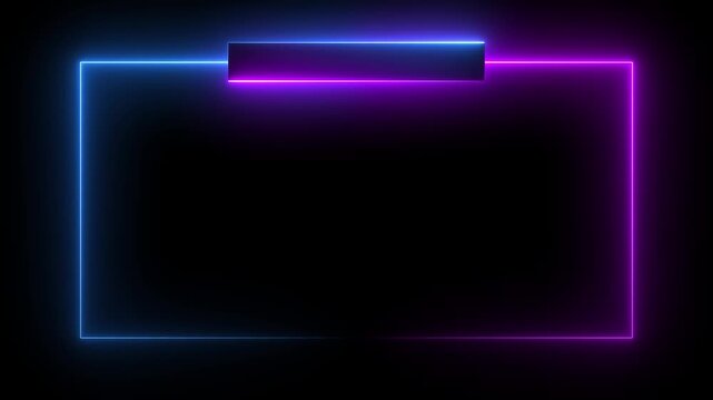 Intermission stream overlay animation with neon sign design, looping facecam frame and chat box hud border elements for live streaming visuals 4k animation