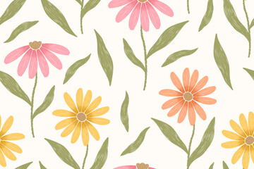 Ikat seamless flowers and leaf patterns design for all types of print textiles and background