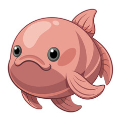 Fototapeta premium Blobfish Vector Illustration | Generative AI & Linocut Silhouette Design for Microstock