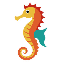 Obraz premium Seahorse Vector AI | Generative Linocut Silhouette Design