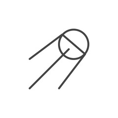 A black minimalist illustration of a satellite with three antennae