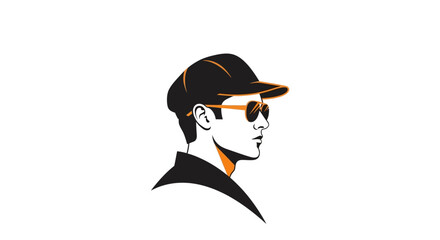 Stylized vector illustration of a man in a cap and sunglasses conveying sophistication