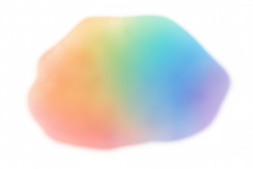 Abstract rainbow color cloud diffusing on transparent background, soft organic gradient shape for creative design