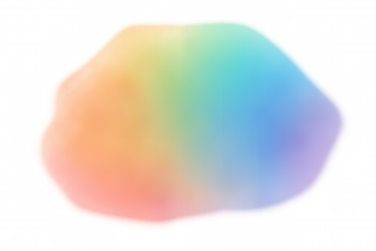 Abstract rainbow color cloud diffusing on transparent background, soft organic gradient shape for creative design