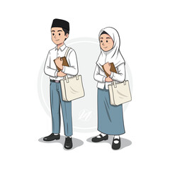 muslim school SMA cartoon Indonesia