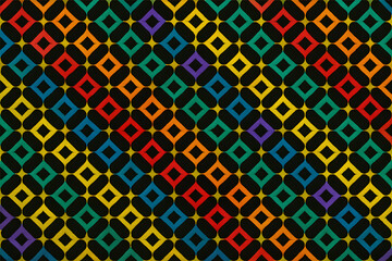 カラフルな色と黒の高級幾何学模様