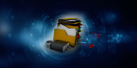 3d rendering folder protected lock
