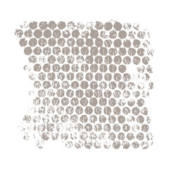 Imprint of air bubble wrap texture is monochrome. Isolated on white background. Vector illustration