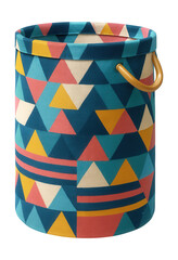 Fototapeta premium Trendy patterned laundry hamper for a teen's room, enhancing decor.