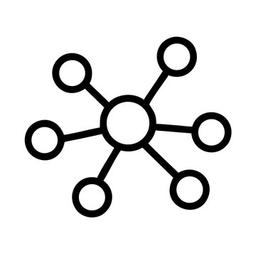 Illustration of a molecule with six branches