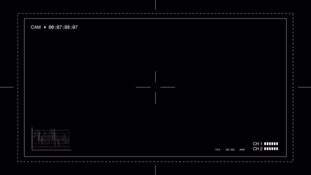 Camera viewfinder REC recording effect on the camera for superimposing on the video in 2d style with animation.Looped video with transparent background (alpha channel)