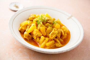 Turkey curry with pineapple