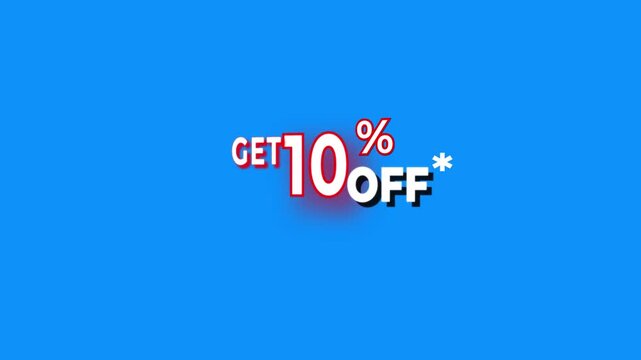 3d letters rotate 10% percent off banner. Sale concept. Advertising, marketing speech Concept poster for social networks.Sale up to 10% off seamless looping text animation.