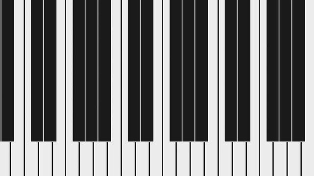 black and white piano keyboard keys animation

