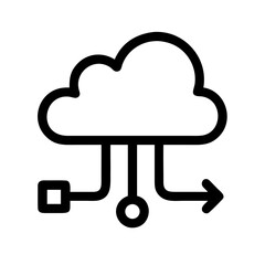 Cloud Gateway Icon Set – Vector, Outline, Network, Data, Technology, Server, Connection, Cloud