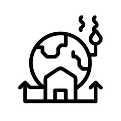 Environmental Monitoring Modern Minimal Outline Vector Flat Editable Greenhouse Gas Icon Set