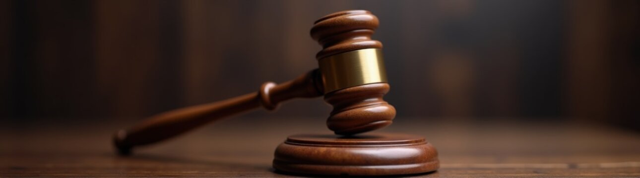 A close up of a wooden gavel on a table