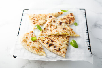 Traditional homemade naan bread