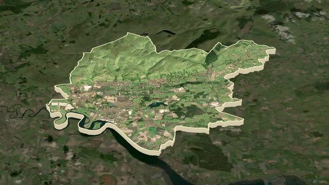 Clackmannanshire region, Scotland - Great Britain, extruded. Administrative division of Scotland