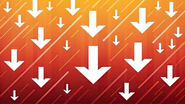 Downward Arrows Pattern on Gradient Background with Decorative Lines Illustration Design