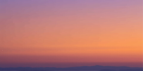 Fototapeta premium Beautiful Sunrise Sky with Vibrant Colors and Distant Mountain Silhouette