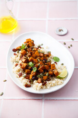 Roasted pumpkin with rice