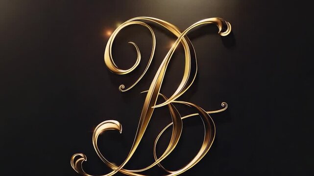 video A single golden letter 'B' stands out against a dark black background