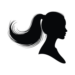 Silhouette of a woman with ponytail