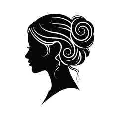 Elegant woman silhouette with a sophisticated updo