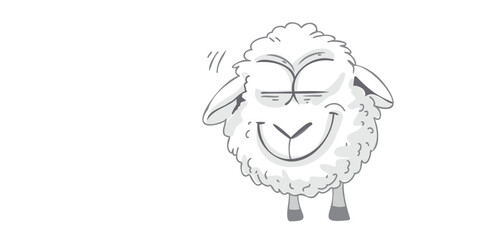 vector illustration fluffy white sheep