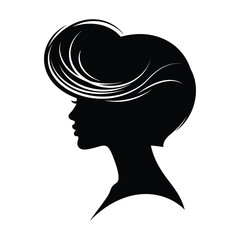 Stylish woman silhouette with a voluminous hairstyle