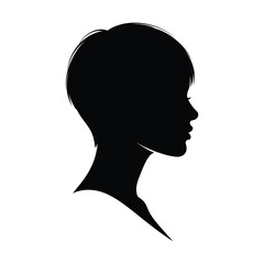 Silhouette of a woman with a short hairstyle