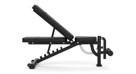 Fototapeta premium Adjustable black weightlifting bench for home gym workouts