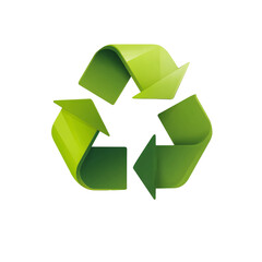 Obraz premium Recycling symbol in green, transparent background