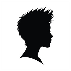 Silhouette of a woman with spiky hair