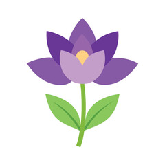violet flower flat vector illustration