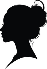 Silhouette of a woman with a bun hairstyle