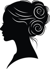 Silhouette of a woman with an elegant updo