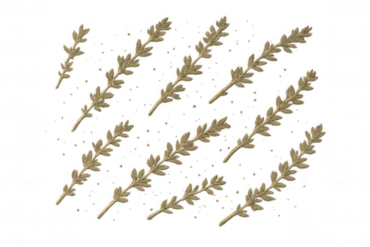 Golden laurel branches pattern symbolizing victory and success, transparent decorative botanical background