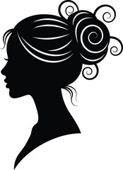 Silhouette of a woman with an elegant updo