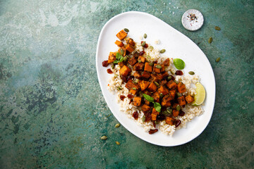 Roasted pumpkin with rice