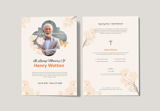Classic Funeral and Memorial Service Program Template