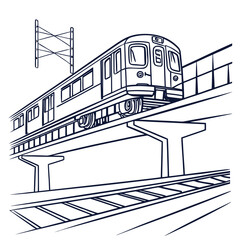 Vector art of elevated train © Murad