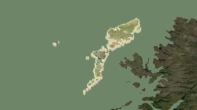 Na h-Eileanan Siar region, Scotland - Great Britain, extruded. Administrative division of Scotland