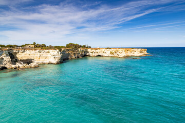 Fototapeta premium faraglioni di Sant' Andrea in Salento Italy