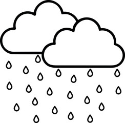 Rain cloud doodle illustration vector