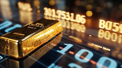 Glowing bar of Gold Payment on a digital display, a scene of Money Network and Digital Cash. - Powered by Adobe