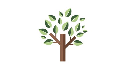 Fototapeta premium simple green tree icon illustration